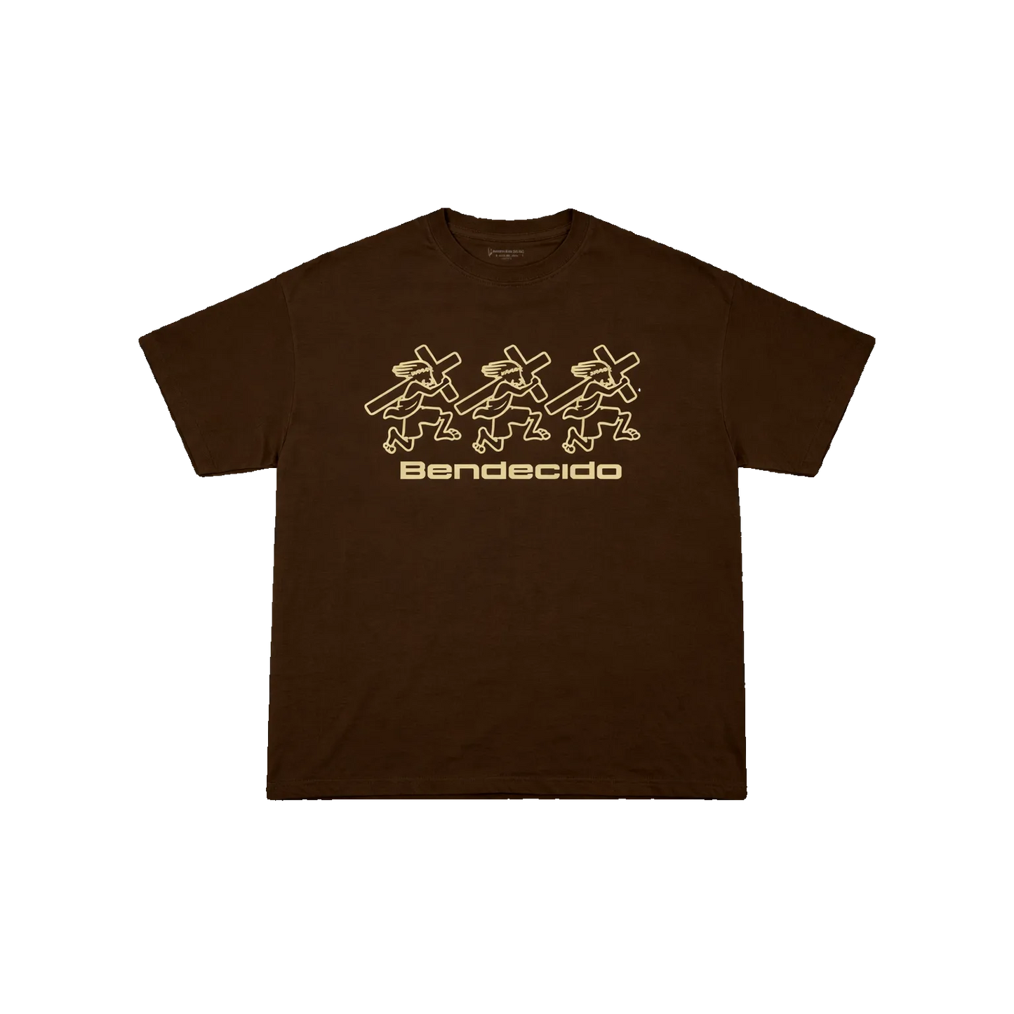 BASIC TEE BROWN/CREAM