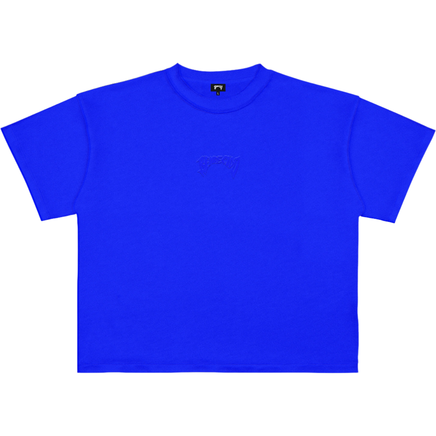 "BENDECIDO" EMBROIDERED TEE ROYAL BLUE