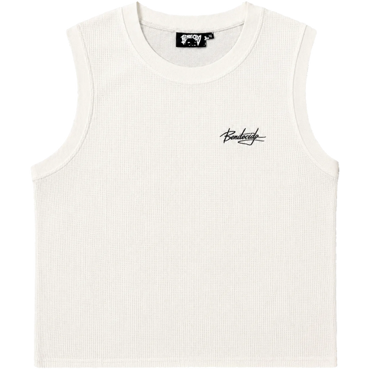WAFFLE TANK TOP WHITE