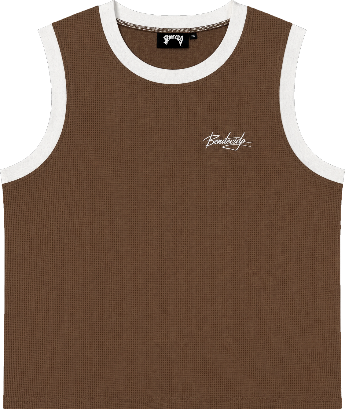 WAFFLE TANK TOP BROWN