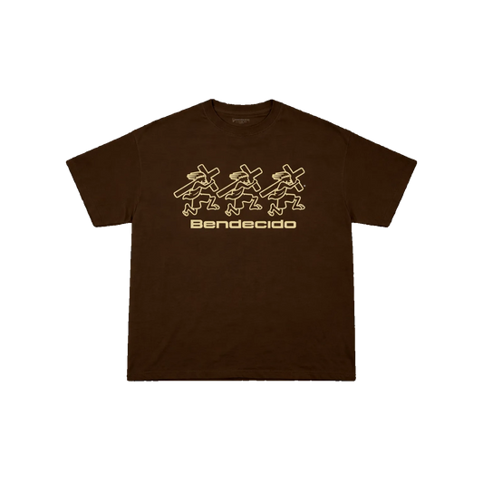 BASIC TEE BROWN/CREAM