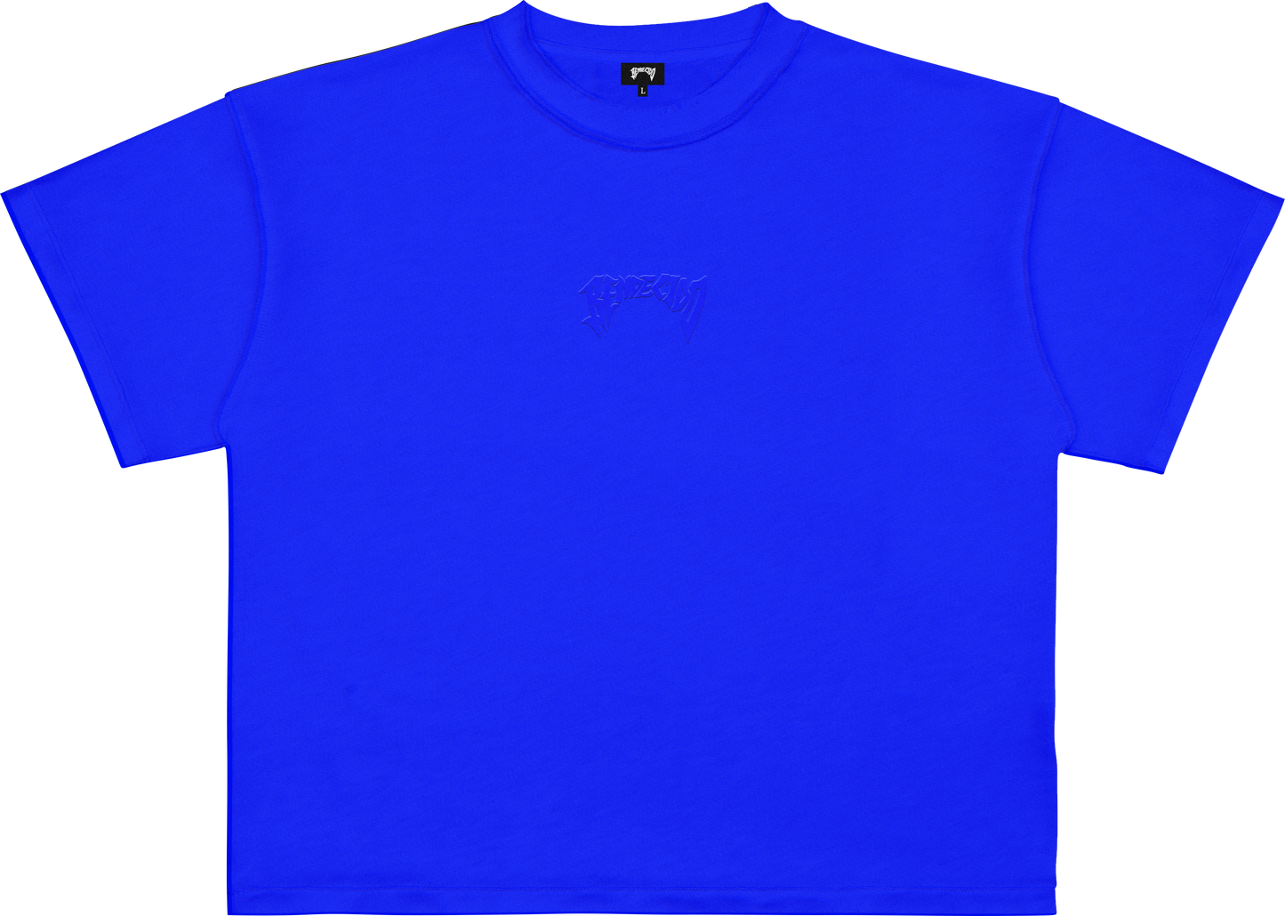 "BENDECIDO" EMBROIDERED TEE ROYAL BLUE