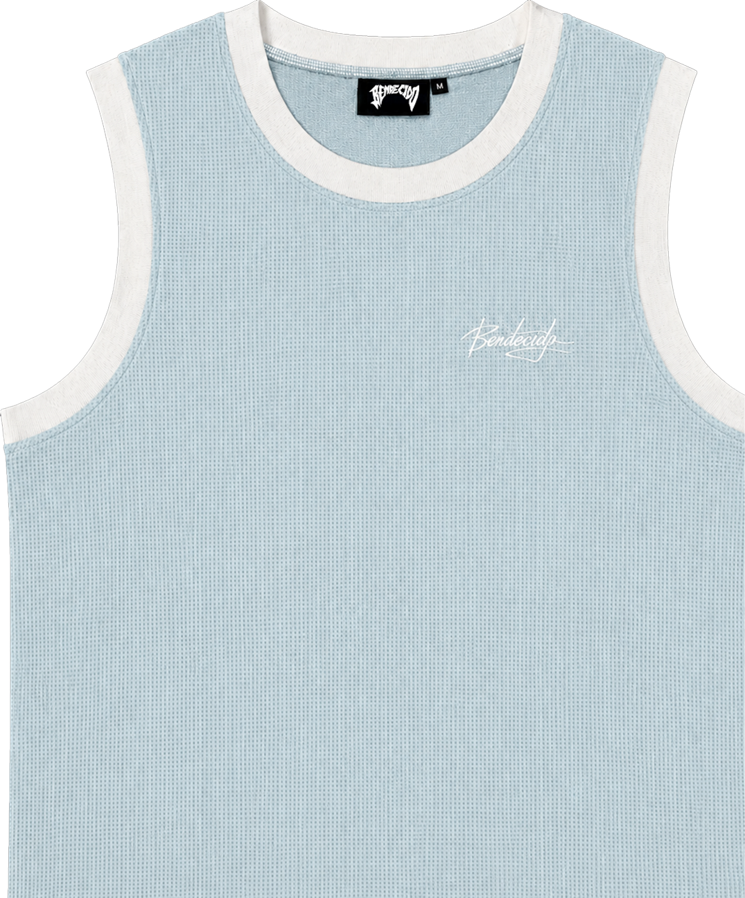 WAFFLE TANK TOP SKY BLUE