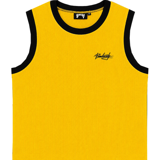 WAFFLE TANK TOP YELLOW