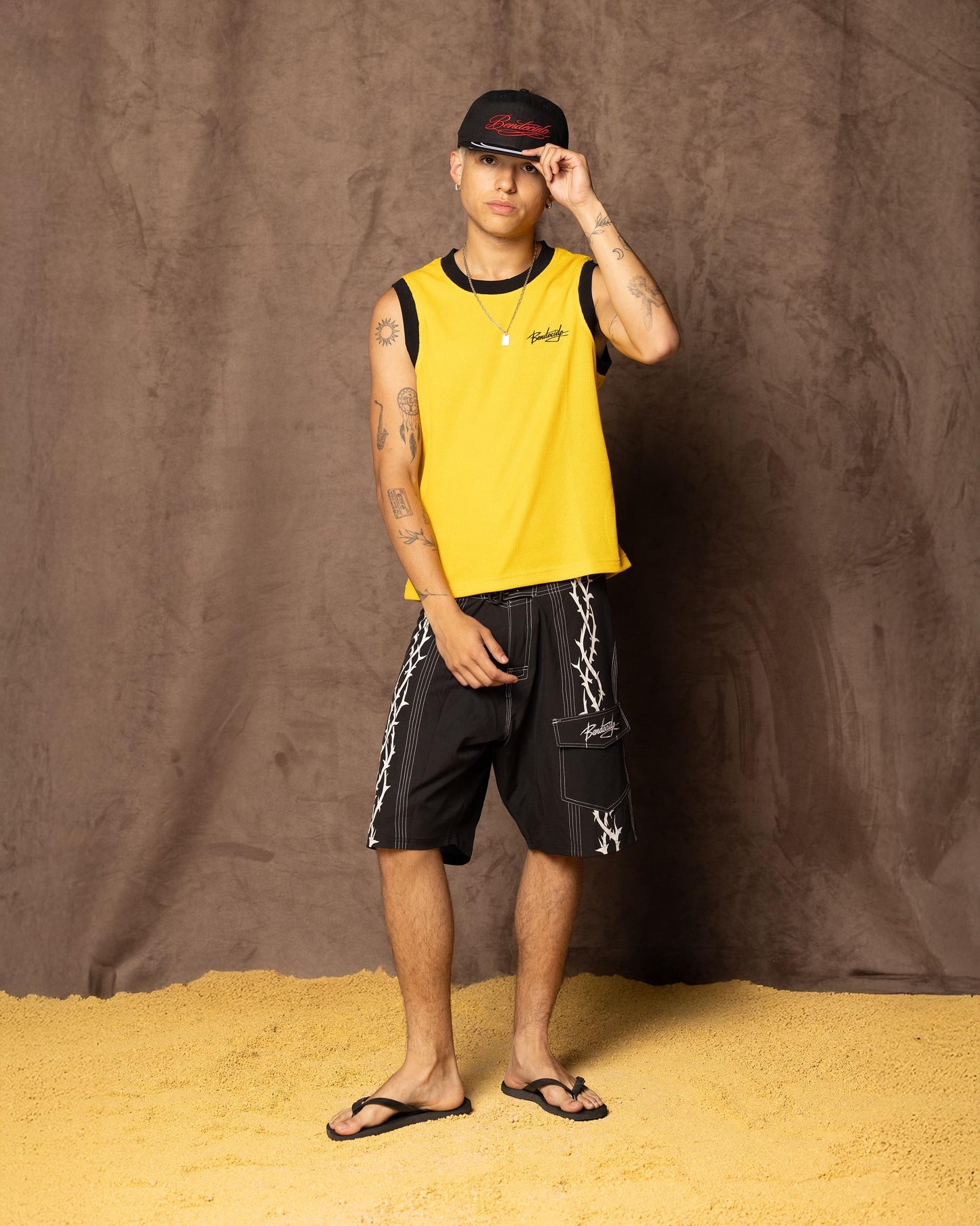 WAFFLE TANK TOP YELLOW